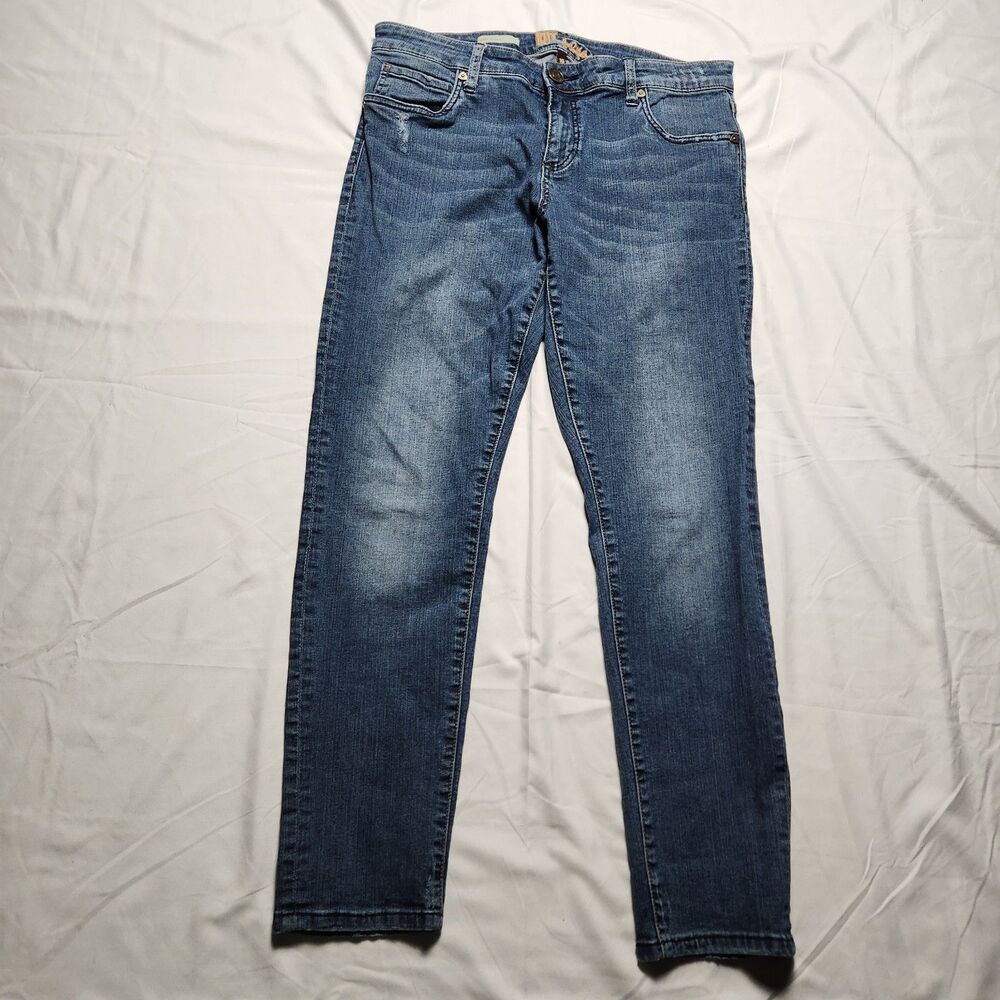 Kut From The Kloth Womens 10 Katy Boyfriend Straight Leg Medium Wash Jeans Blue